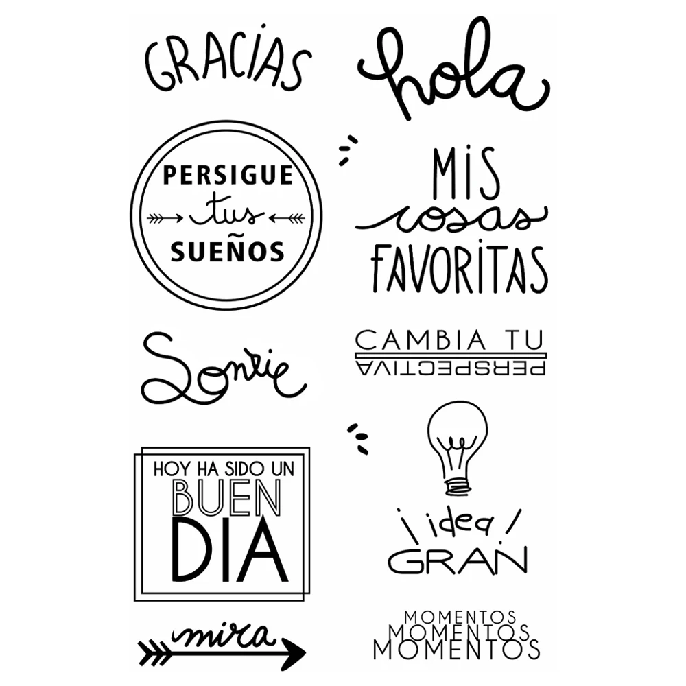 

Spanish Transparent Clear Silicone Stamp/Seal for DIY scrapbooking/photo album Decorative clear stamp