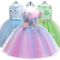 crowndress 2pcs toddler girl princess dress kids party dresses for girls wedding dress baby girls clothing 2 3 6 7 8 9 10 years