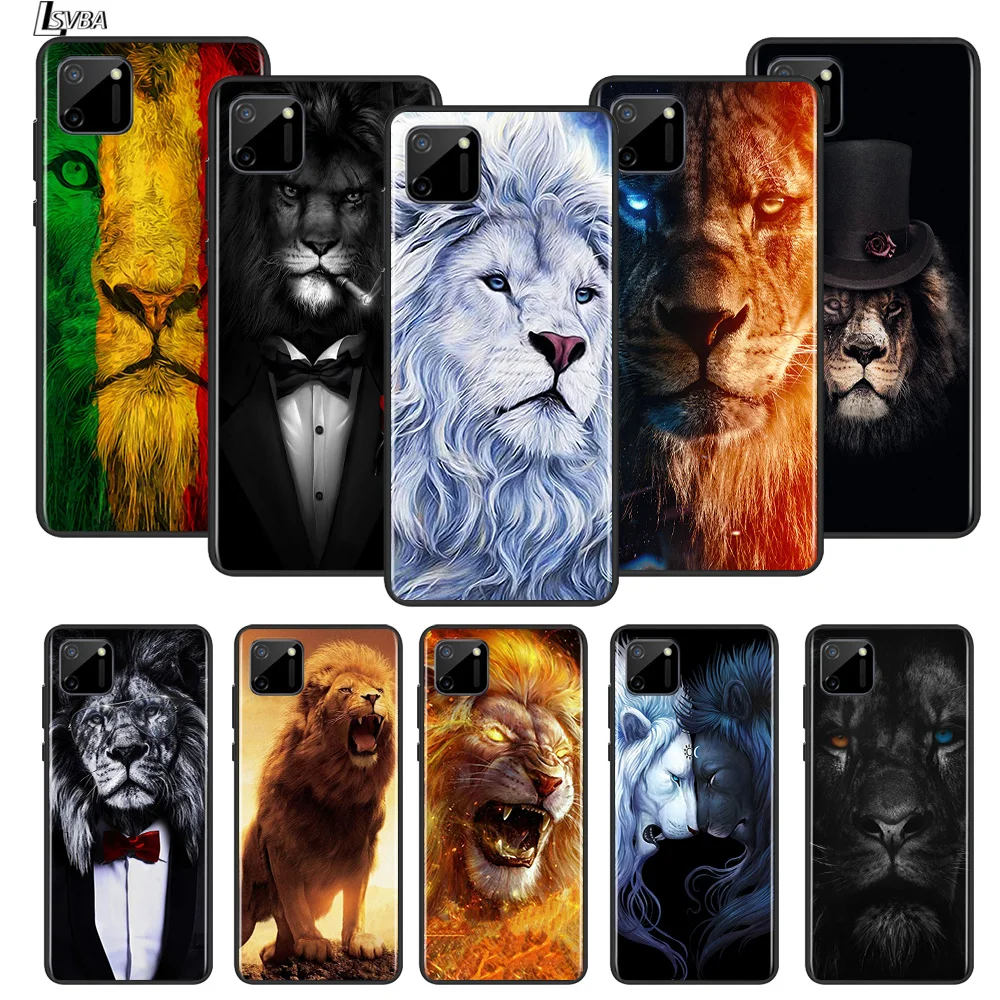 

Majestic Animal Lion For OPPO Realme Narzo 20 C2/3/11/12/15/17 X2 X3 X7 XT X50 Q2 Q2i V3 V5 V15 Pro Black TPU Phone Case