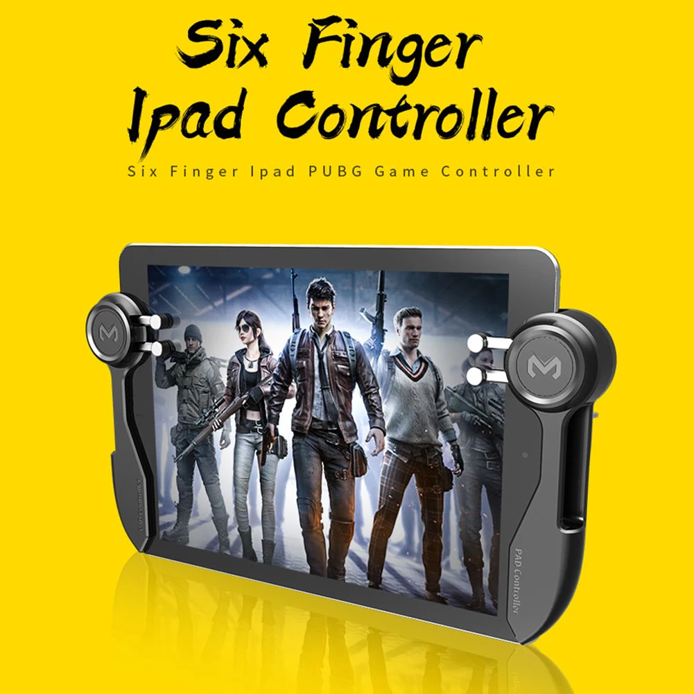 

2020 New Mobile Pubg Game Controller For Ipad Tablet Six Finger Game Controller Handle Aim Button L1R1 Shooter Gamepad Trigger