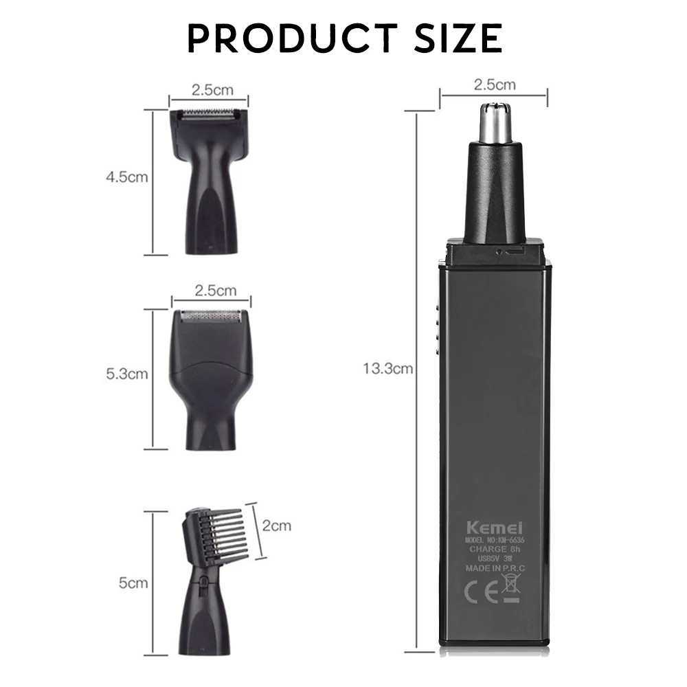 

Electric Nose Trimmer USB Rechargeable Men Shaver Razor Set Hair Removal Sideburns Ear Eyebrow Beard Trimer 4 In 1 Face Care