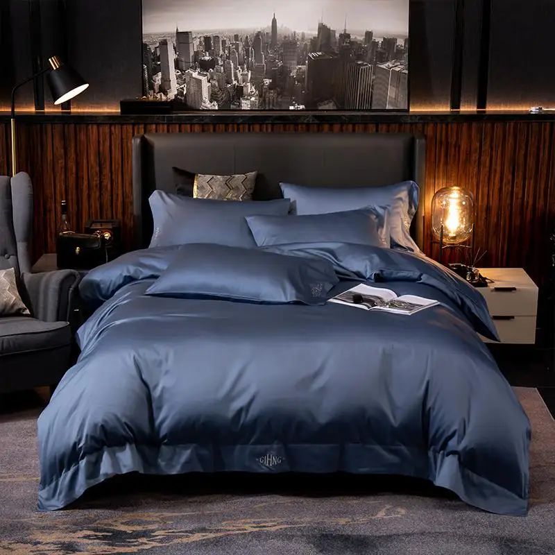 

IvaRose HOME TEXTILE Постельный комплект из египетского хлопка белый серый 4 шт