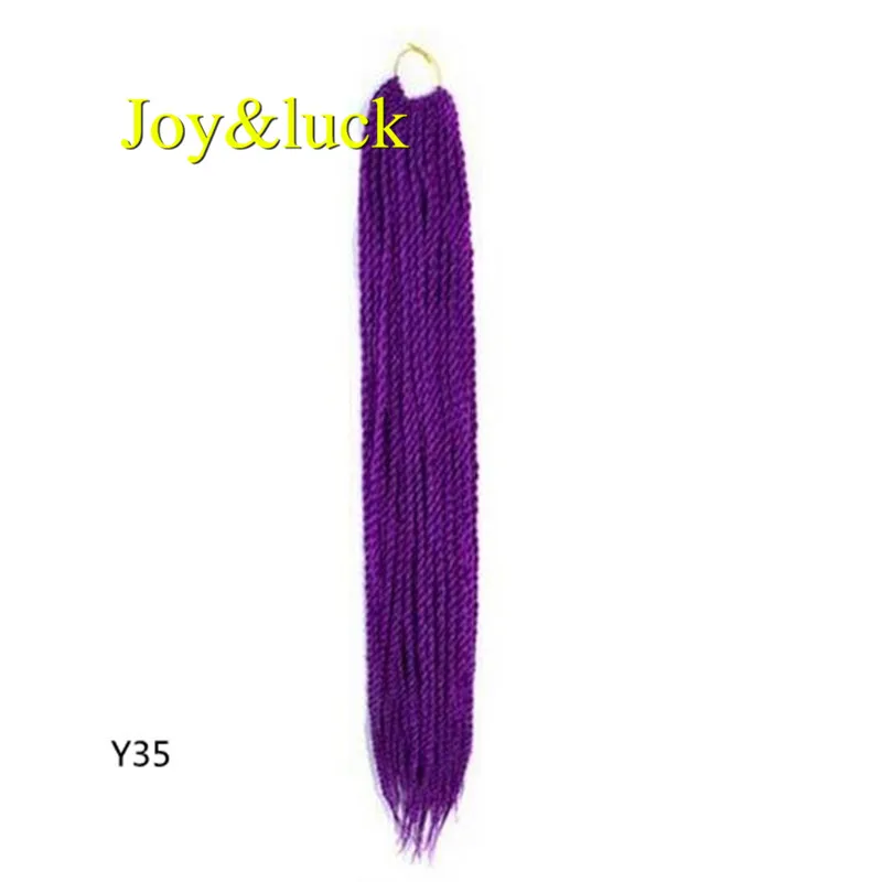 Y35 Joy& luck 24 дюйма Сенегальские закрученные крючком косички 30 прядей синтетические волосы для наращивания плетение волос - Цвет: Y35