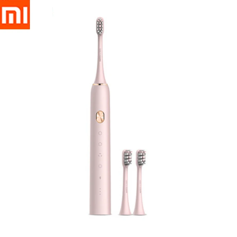 Pink add 2 brush Xiaomi Mijia SOOCAS X3 звуковая зубная щетка электрическая зубная щетка ультразвуковая Автоматическая обновленная USB заряжаемая для взрослых Водонепроницаемая IPX7 - Цвет: Pink add 2 brush