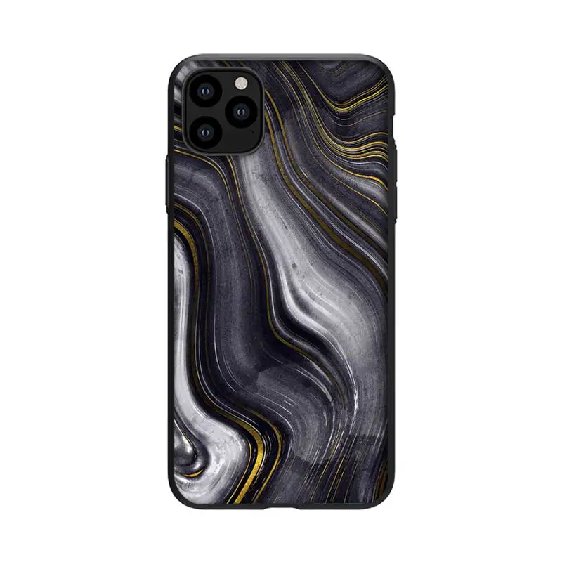 

Fashion Artistic agate marble Phone Case For Black-Iphone 5s 6 6s 7 8 11 12 X Xs Xr Pro Plus Max Mini Fundas Cover