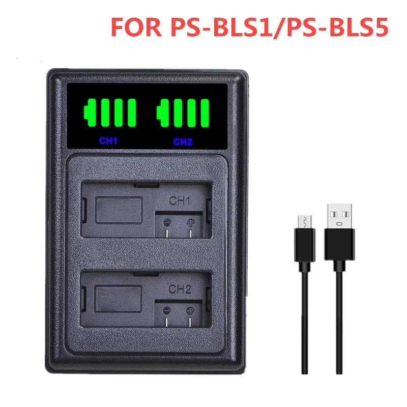 BLS 1 BLS1 батареи ЖК дисплей USB Dual Зарядное устройство для цифровой камеры Olympus E PL1 E400