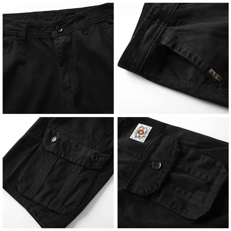 

Men Shorts Summer Multi-Pockets Cargo Shorts Men Work Shorts Casual Cotton Short Pants Trousers Fashion Clothing Male Bermudas