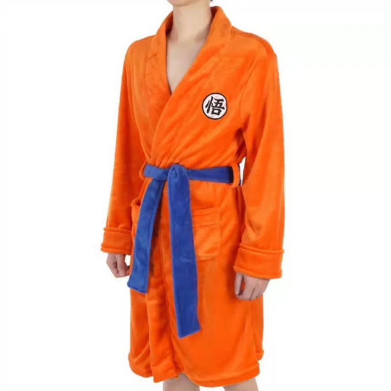 Банный халат для косплея Goku Kakarotto зимний теплый из кораллового флиса хлопковая