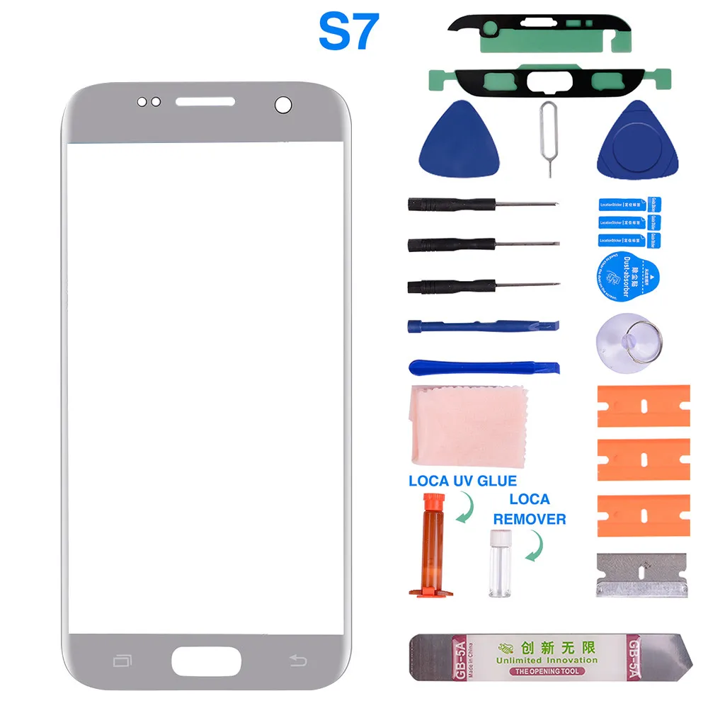 C Carprie Защитная крышка для объектива, совместимая с samsung Galaxy S7 Edge, переднее стекло, запасной комплект+ УФ клей 19Sep12 - Цвет: C
