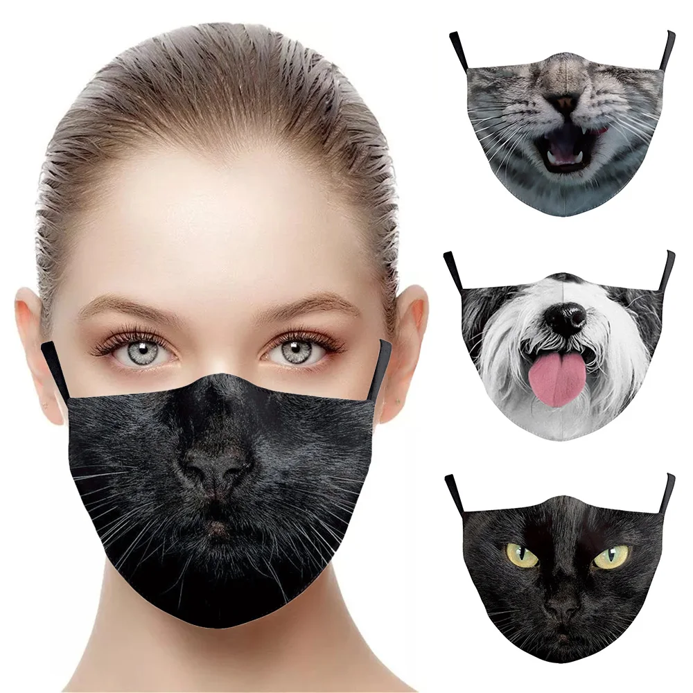 Творческий мордами животных-рот маски черного котенка собака косплей на