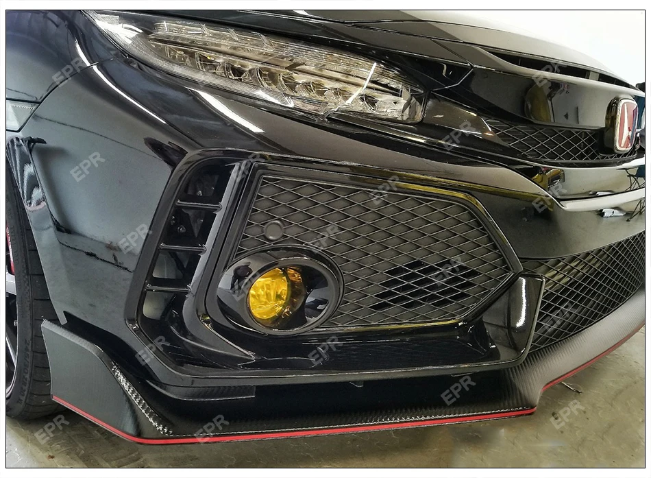Для Honda Civic FK7(FC SI) кованый карбоновый передний бампер противотуманный светильник накладка(замена)(не подходит FK8