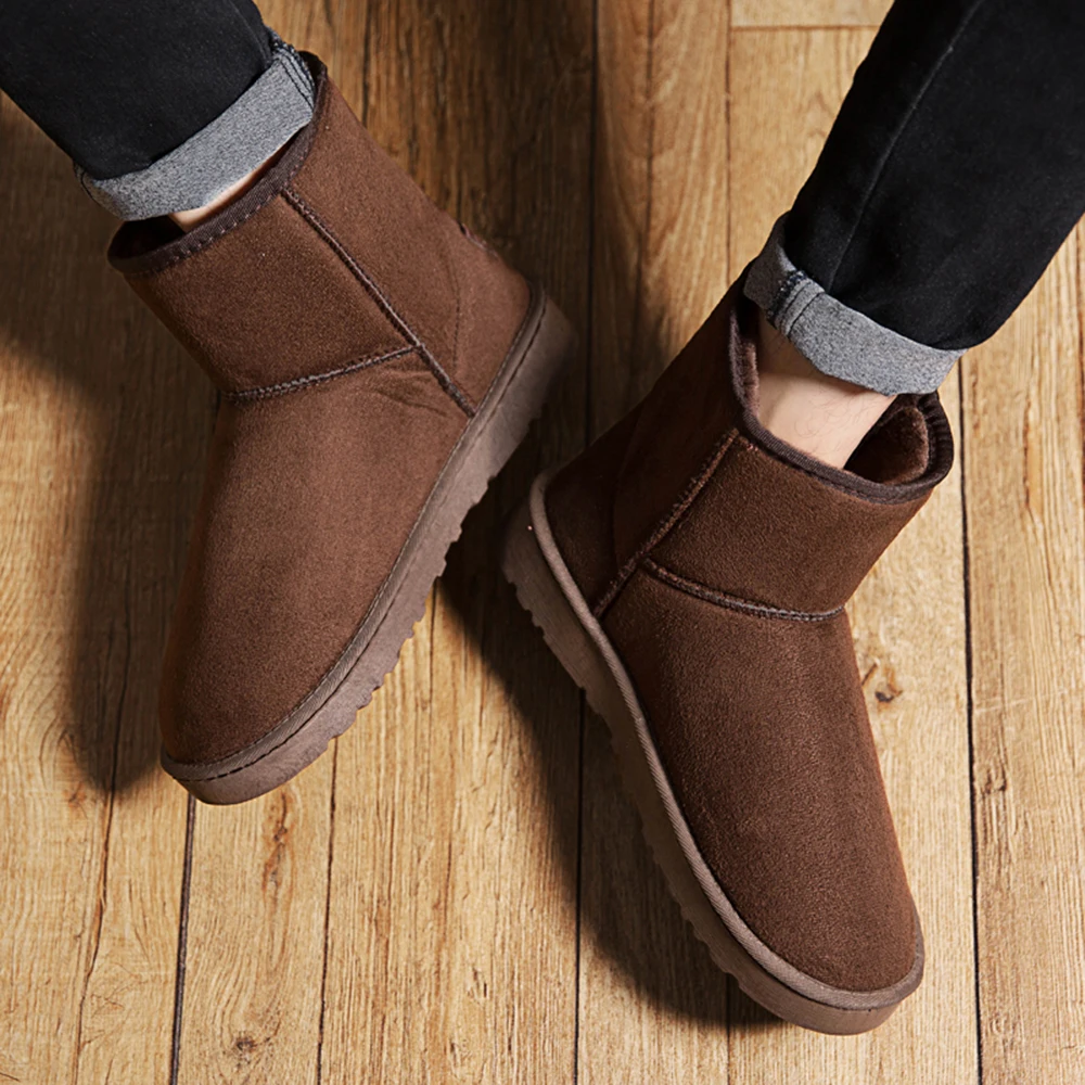 

Men Snow Boots Couple Warm Flock Boots Male Light Cotton Shoes Comfortable Winter Boots Women Non-Slip Boots Buty Meskie