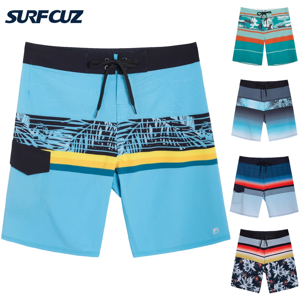 

Surfcuz Men's 4-Way Performance Stretch Boardshorts Quick Dry Summer Swim Shorts Beachwear Swimwear Surf Board Shorts for Men