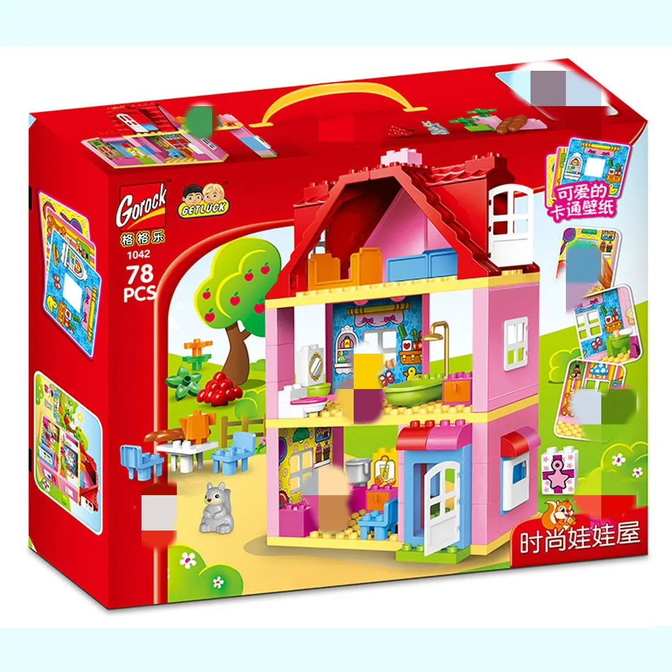 

Big block Friends Pink City Girl Princess Figure Family House Colourful Building Block Educational 10505 Compatible All Brands