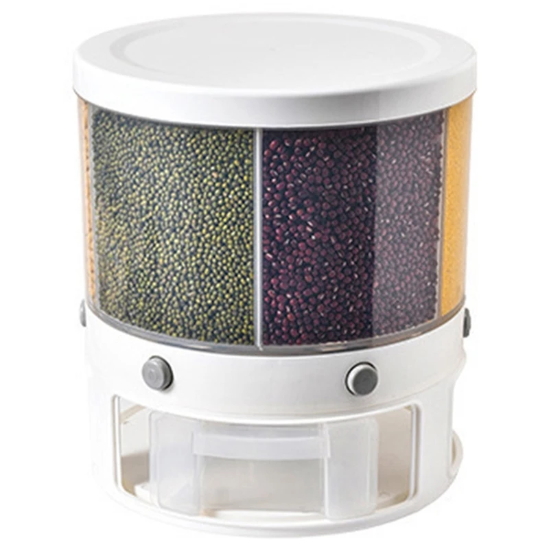 

Кухонный Контейнер для хранения пищевых продуктов, вращающиеся банки для влагостойкого насекомых, контейнер-органайзер для зерен, сепарат...