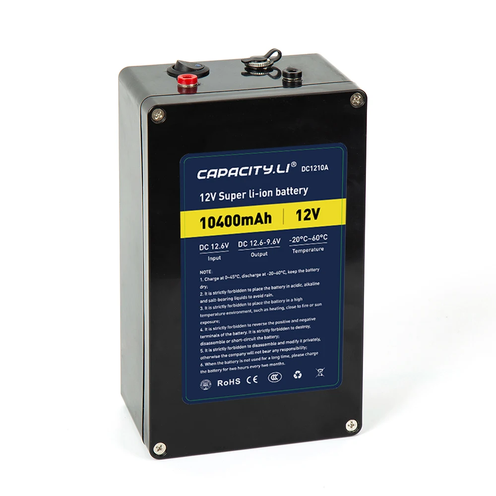 

12V 10ah Lithium-ion Battery Pack Rechargeable with Build-in BMS for Home Outdoors with Bms and 2usb
