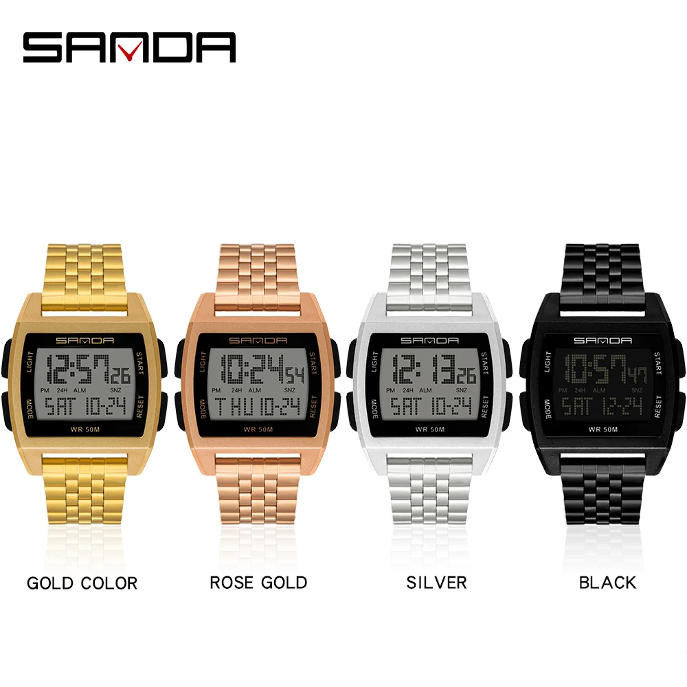 SANDA военные спортивные часы электронные мужские Лидирующий бренд Роскошные