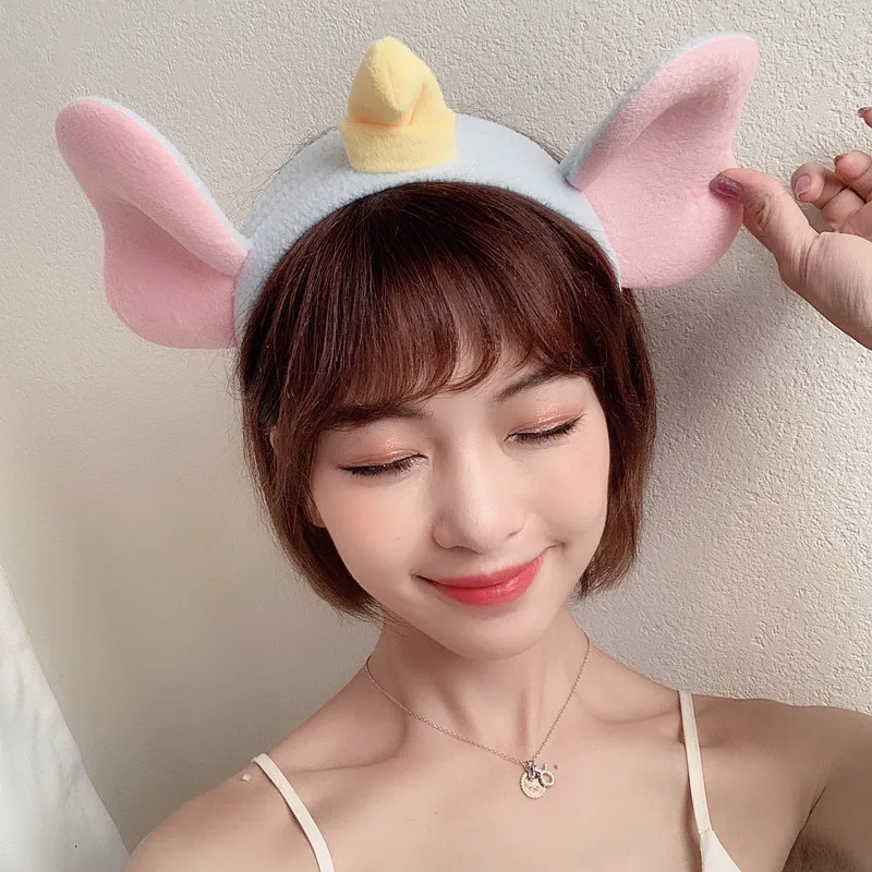 Милые большие уши слон Дамбо Плюшевые игрушки Kawaii девушки повязка для волос мыть