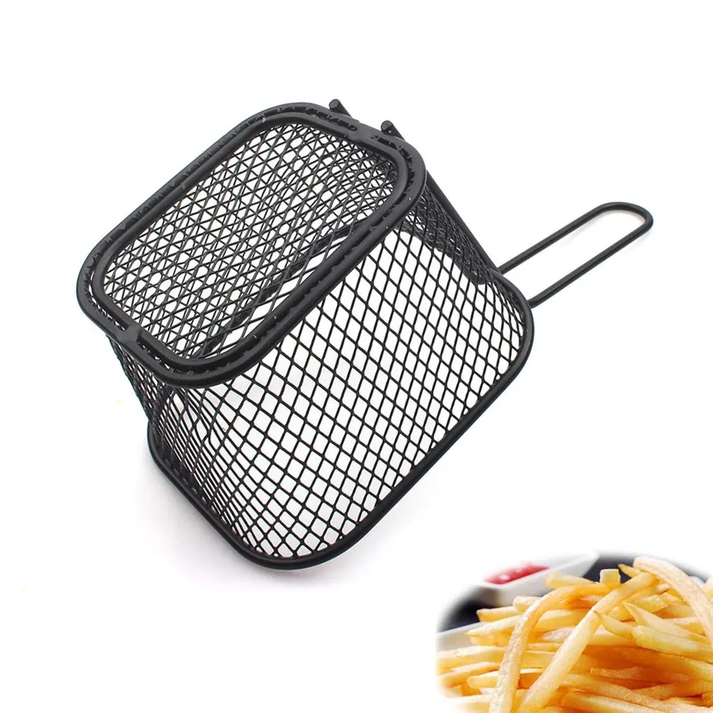 Корзина для картофеля фри Металлическая черная аэрозольная краска маленькая