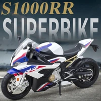 hot 112 scale germany brand bm motorcycle s1000rr metal model with light sound diecast vehicle alloy toy collection for gifts