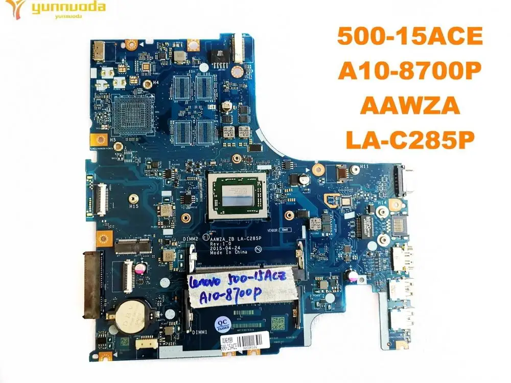 Оригинальный Для Lenovo 500-15ACE Материнская плата ноутбука A10-8700P AAWZA LA-C285P испытанное