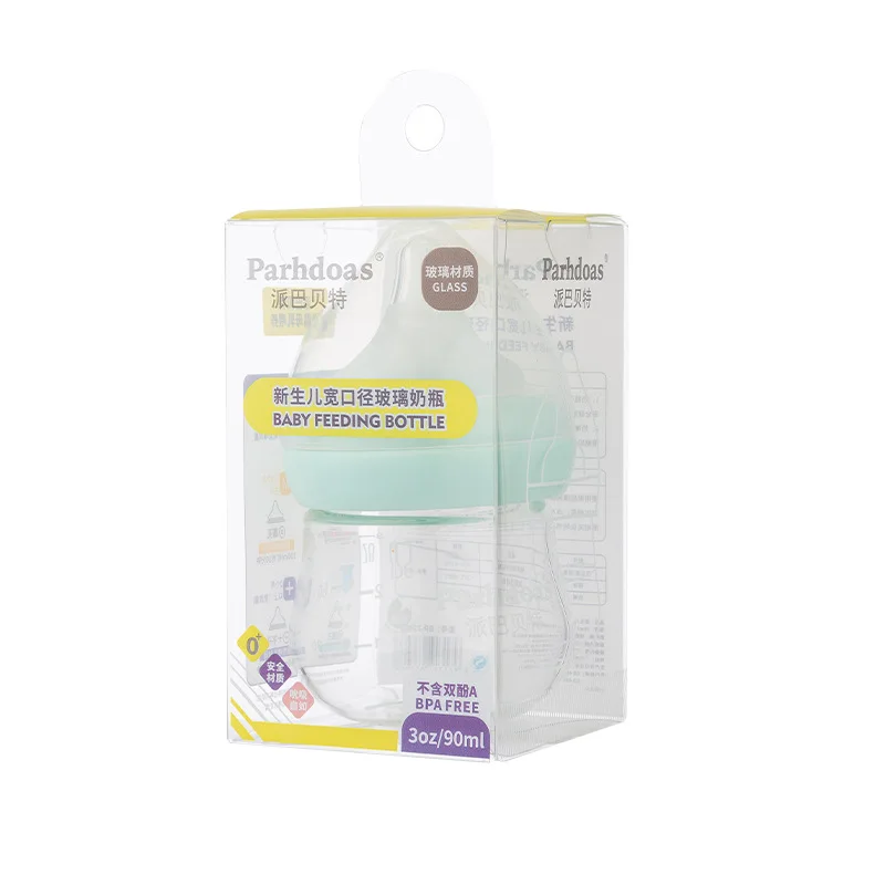

Baby glass milk bottle for newborn baby, BPA-free, 90ml, 0-3 months high temperature resistant complementary food feeding bottle