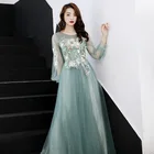 Женское вечернее платье, зеленое фэнтезийное платье для выпускного вечера, для дня рождения, A043