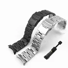 Ремешок из нержавеющей стали для дайвинга Seiko, матовый браслет с изогнутым концом для мужчин и женщин, универсальный металлический браслет, 20 мм 22 мм