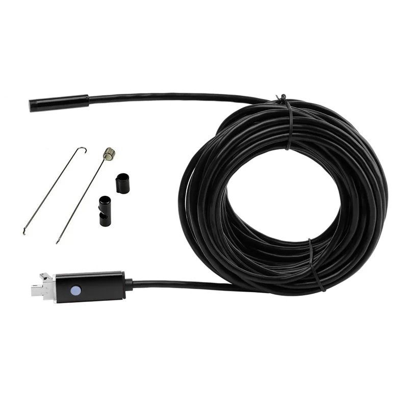 1 м 2 м USB эндоскоп камера 7 мм объектив полу жесткая трубка эндоскоп видео c бороскопа осмотр IP67 Водонепроницаемый для Android PC