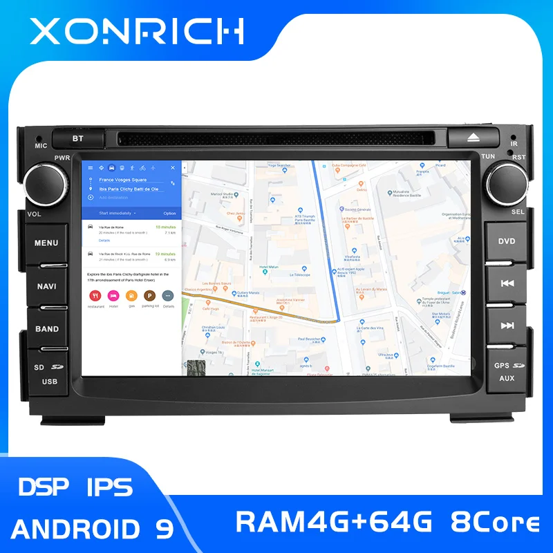Ips DSP 4G 64 Гб 2 Din Android 9,0 Автомобильный GPS DVD для KIA Ceed 2009 2010 2011 2012 Мультимедиа авто радио навигация головное устройство стерео
