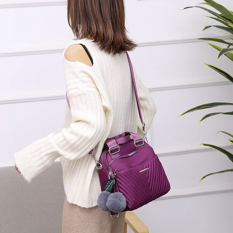 Women Backpack Female Hairball New Shoulder Bag Multi-purpose Casual Fashion Ladies Small Backpack Travel Bag For Girls Backpack