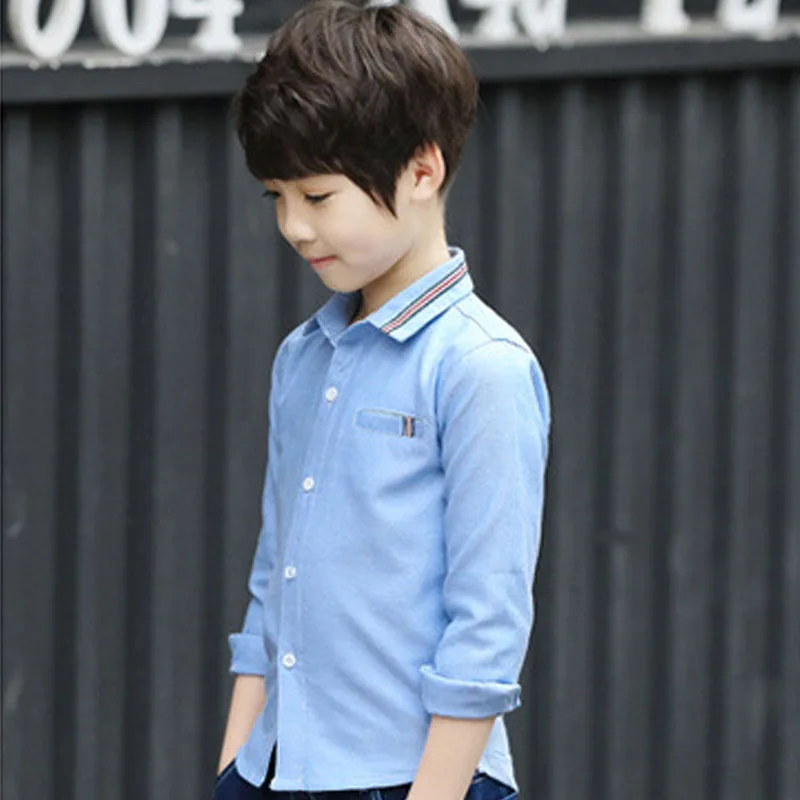 От 5 до 12 лет одежда для мальчиков на весну и осень рубашка жакет из хлопка модная