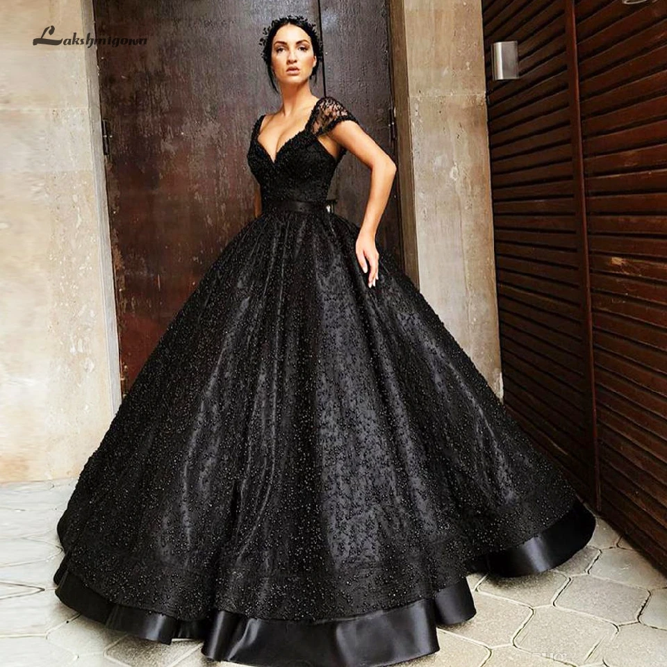 Lakshmigown роскошные черные жемчужные свадебные платья 2019 Hochzeit принцесса свадебное