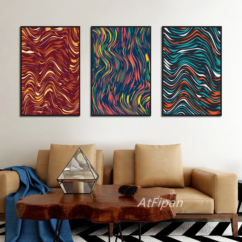 Минималистичный абстрактный цветной нестандартный постер в стиле ретро