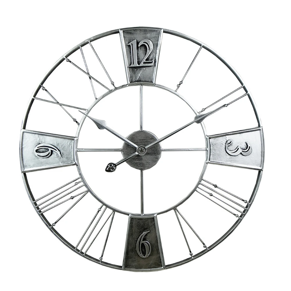 

Wall Clock Courtyard Clock Large Outdoor Garden Wall Clock Roman Numerals for Company Kitchen School Cafe 60CM Indoor Yard