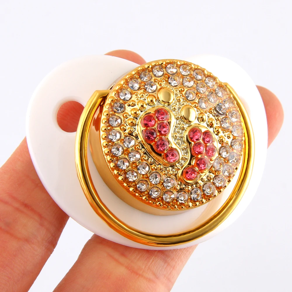 Роскошные Детские Соски Оптом Bling Bling Соска со Стразами Детские Ортодонтические Пустышки Кристалл Соска Соска