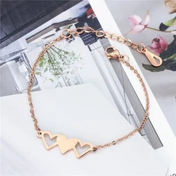 

Korean Version of Creative Family Bracelet Heart Three Sisters Titanium Steel Bracelet Wholesale B898OBTE Charm Anime Luxury