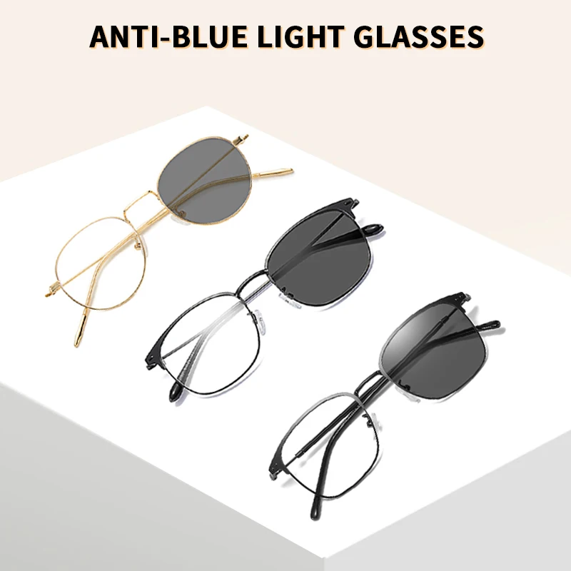 

2021 Antiblue light Glasses Frame Women Luxury Round Eyeglasses Frames Vintage Brand Designer Okulary Blue Light Eyewear