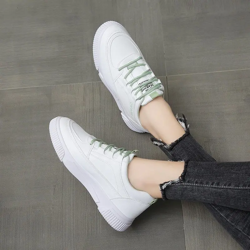 

Female Shoes Student Flat Bottom White Shoes Board Shoes New Spring 2021 Women's Shoes PU Leather Women Sneakers Canvas Tenis