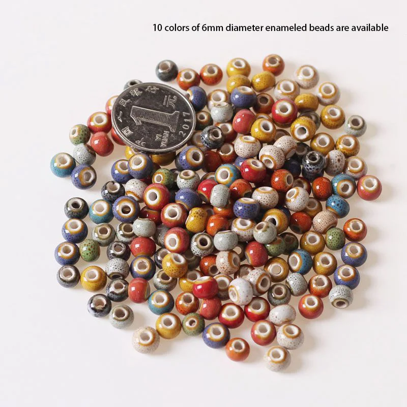 Пакет материалов для рукоделия: Декоративные керамические бусины 6 мм для ювелирных изделий, плетения, 50 штук в упаковке.
