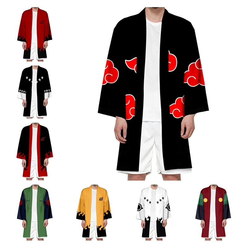 Кимоно из аниме Hokage Konoha Kakashi накидка ниндзя Tsunade Jiraiya кардиган Тренч с символом