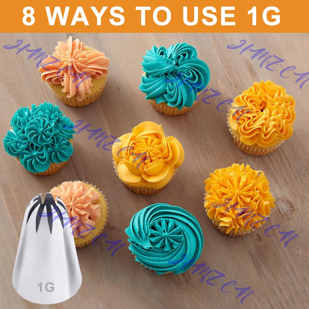 

1/4PCS Large Size Cream Nozzle Decorating Tip Icing Nozzle Cake Baking Tools Cake Fondant Decorating Nozzle Bakeware#1B#1C#1E#1G