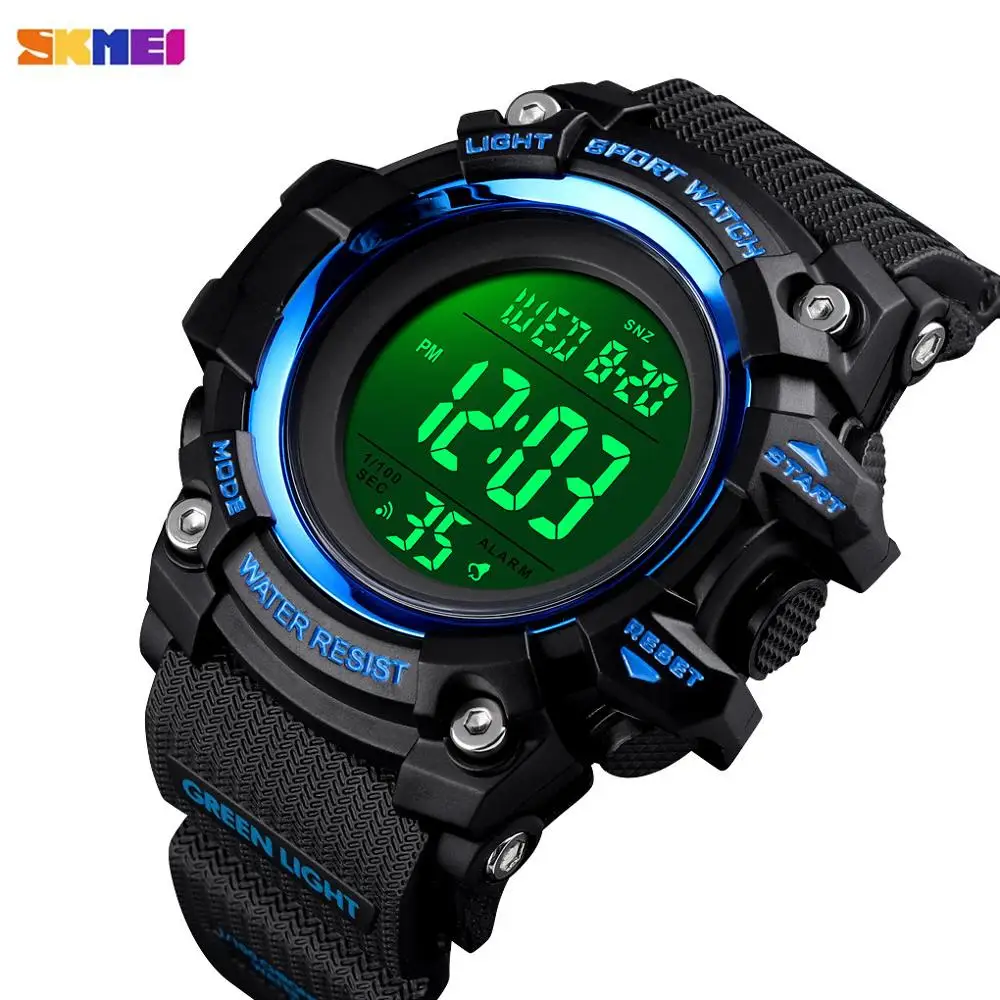 Часы SKMEI мужские электронные в стиле милитари водонепроницаемые светящиеся
