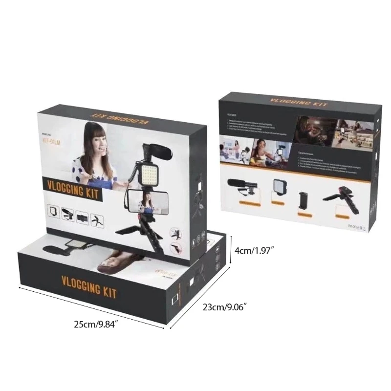 

H7JF Flexible Phone Tripod Portable Cell Phone Camera Tripod Stand with Wireless Remote Microphone for Selfies/Vlogging