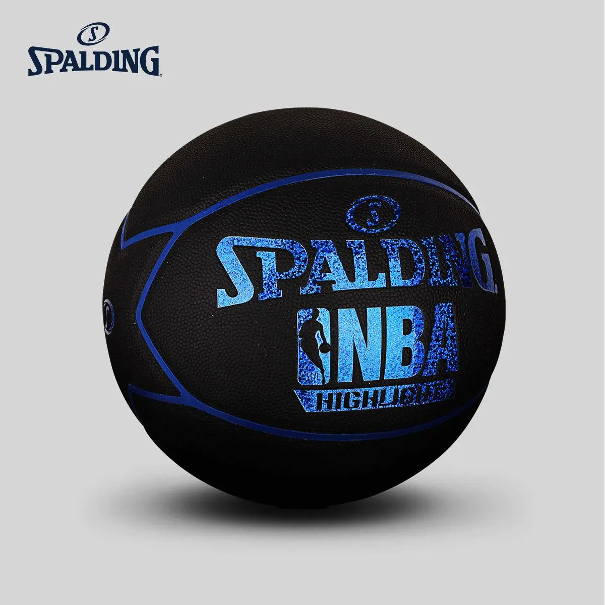 Оригинальный блестящий мяч для игры в NBA синяя звезда из ПУ кожи Размер 7