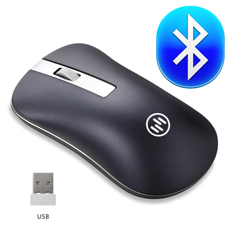 Беспроводная перезаряжаемая мышь с Bluetooth, эргономичная компьютерная мышь, бесшумная мини-мышь Mause, 2,4 ГГц, USB оптическая мышь для ноутбука - Цвет: Bluetooth Blue