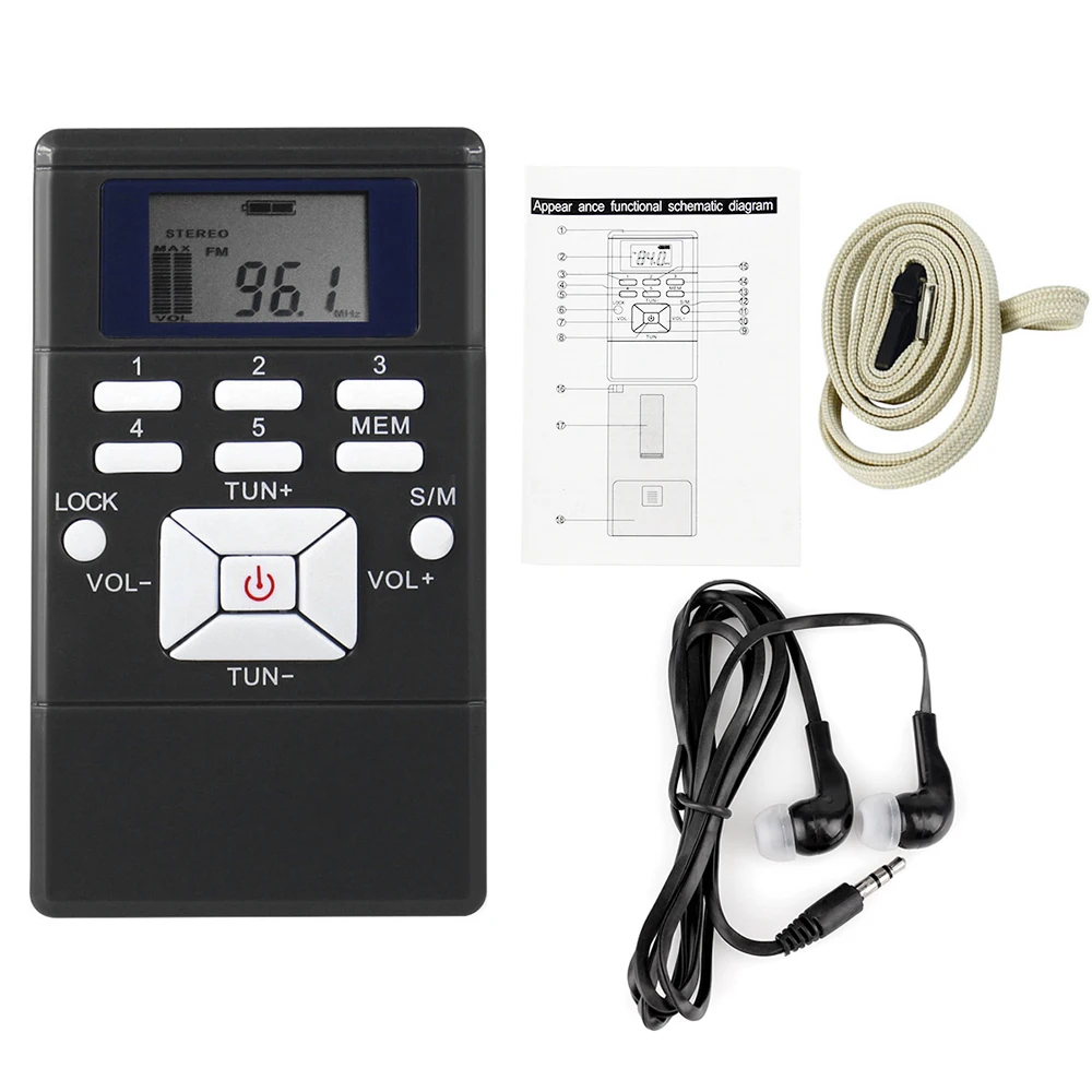 Портативный FM радиоприемник цифровые часы с ЖК экраном 1 2 дюйма|Радиоприёмники| |
