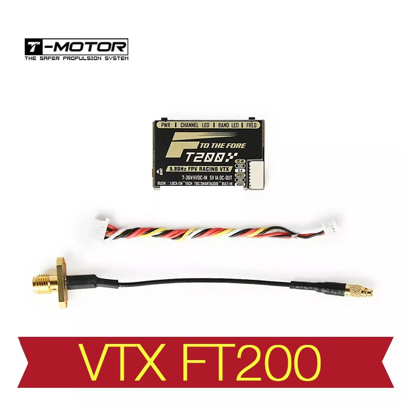 T-двигатель FT200 5 8G 25/50/200/500 МВт переключаемый FPV Racing VTX Поддержка Смарт аудио для