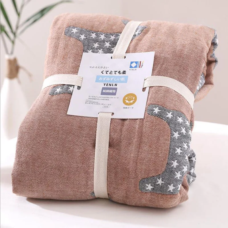 Cotton Reactive print pony Summer Blanket Bed Cover Sofa Travel Breathable Large Soft Throw air conditioning blanket | Дом и сад