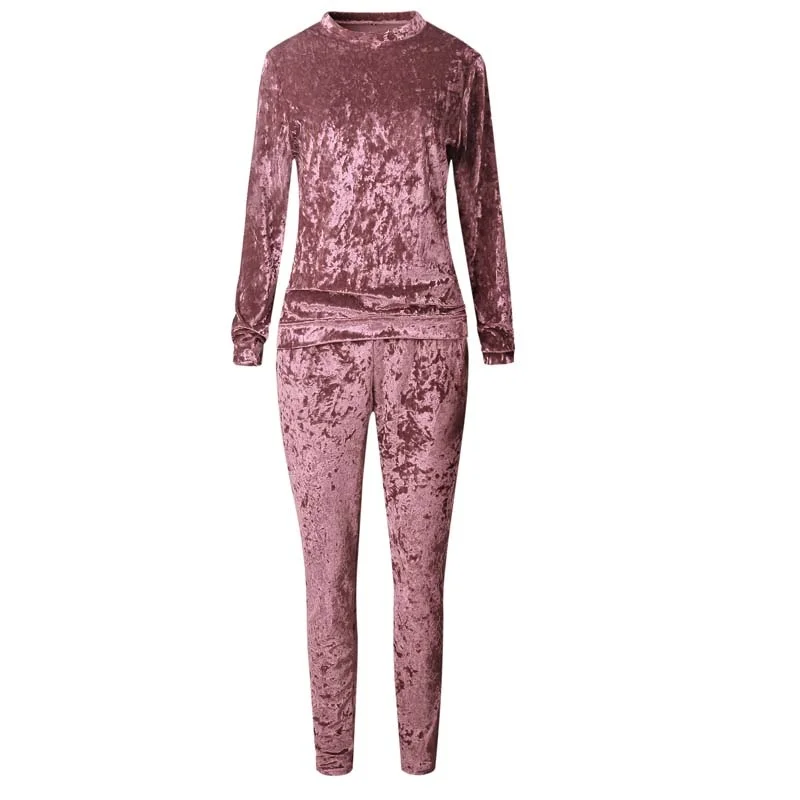 

2021 Autumn Velvet Tracksuit Women Sets Two Piece Winter Velour Tracksuit Ladies Sweat Suit 2 Piece Outfits For Women Sweatshirt